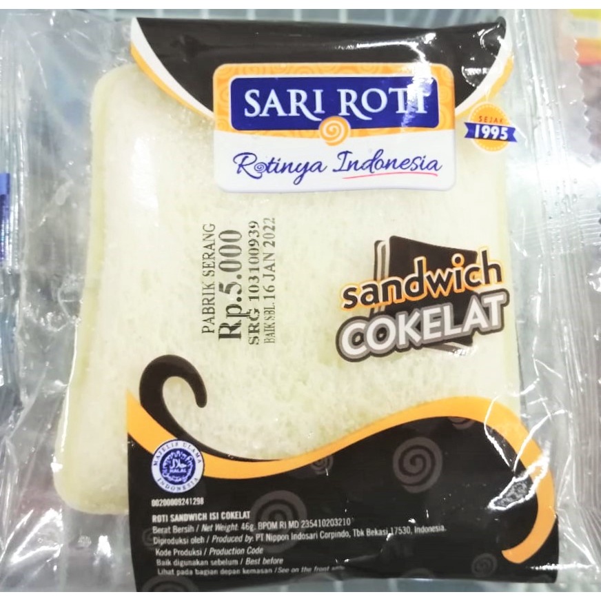 Jual Sari Roti Sandwich Cokelat 46Gr | Shopee Indonesia