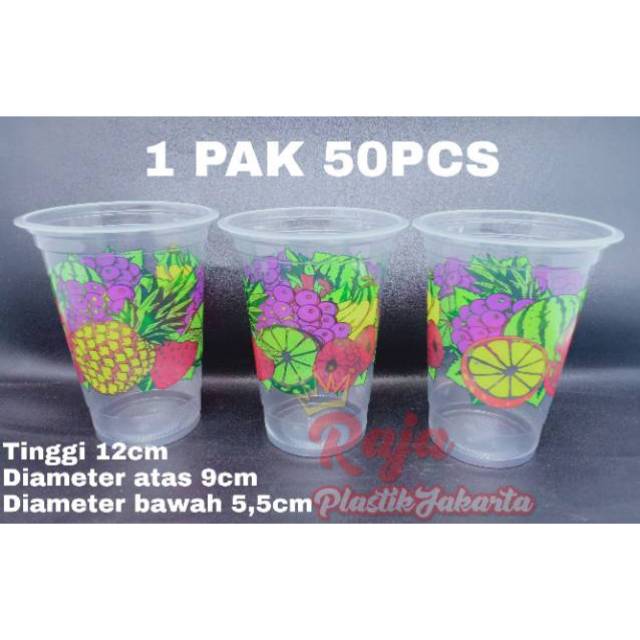 Gelas buah gelas jus printing plastik 16oz gelas cup bubble es buah