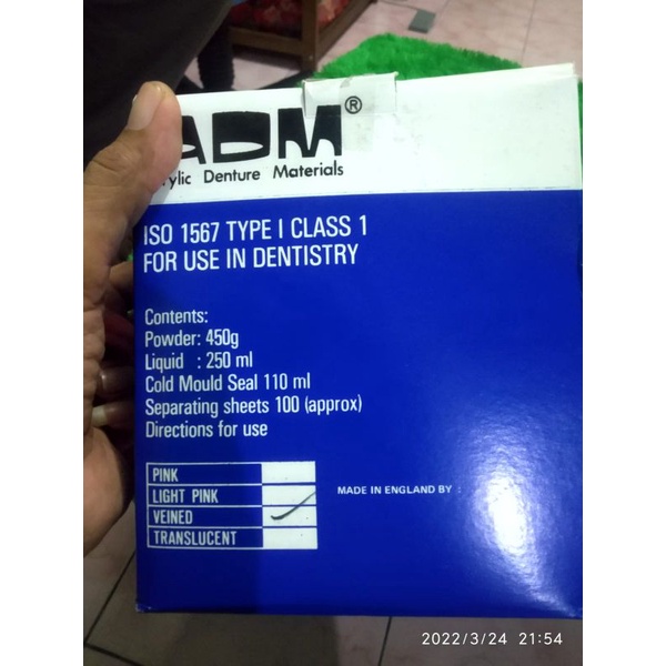 Jual ADM dental acrylic dental material hot curing heat curing Shopee
