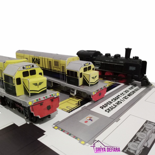 Jual GRIYADEFARA PAPERCRAFT LOKOMOTIF KERETA API CC 201 SKALA HO