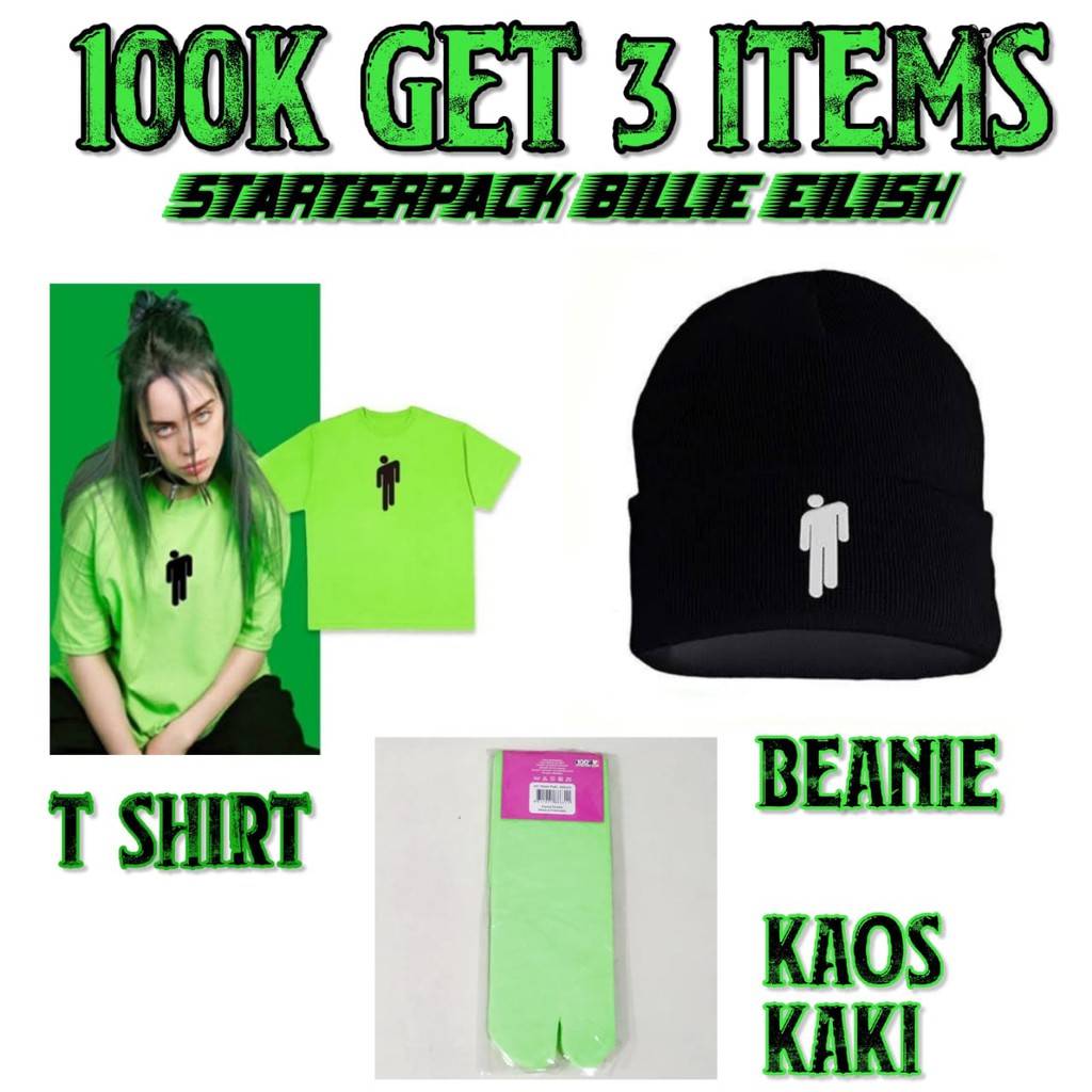 STARTER PACK BILLIE EILISH 100K GET 3 ITEMS Cirebon_cloth Shopee
