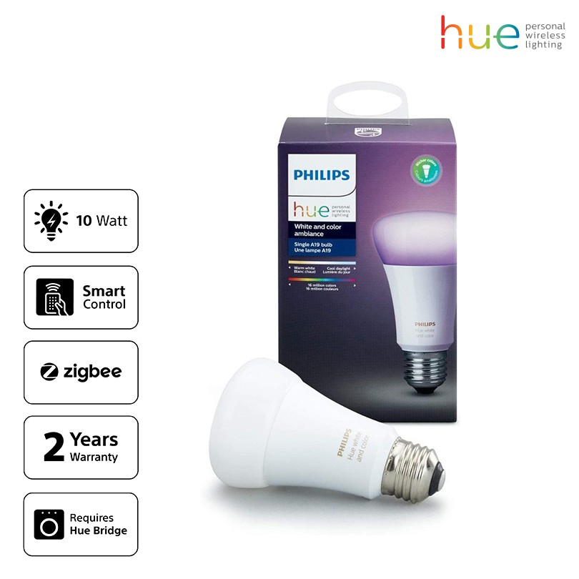 Jual Philips Hue 10W A60 E27 Single Bulb - Smart Zigbee Lighting | Shopee Indonesia