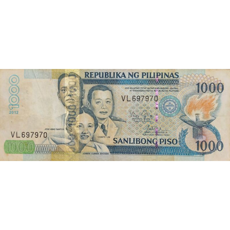 Original#Uang Asing Negara Philipina/Filipina Nominal 1000 peso tahun 2012  Kondisi AXF UTUH | Shopee Indonesia