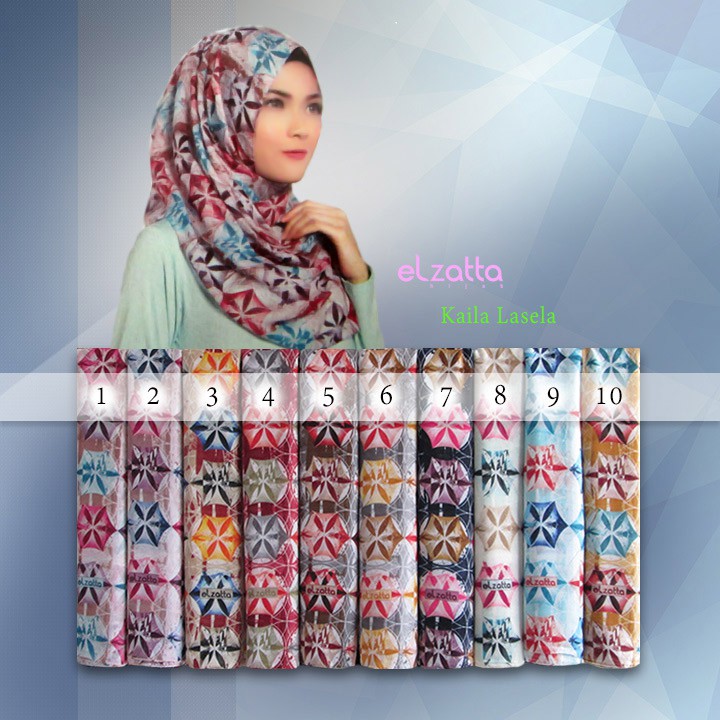Jilbab Elzatta Segi Empat Motif Terbaru Jilbab Saudia