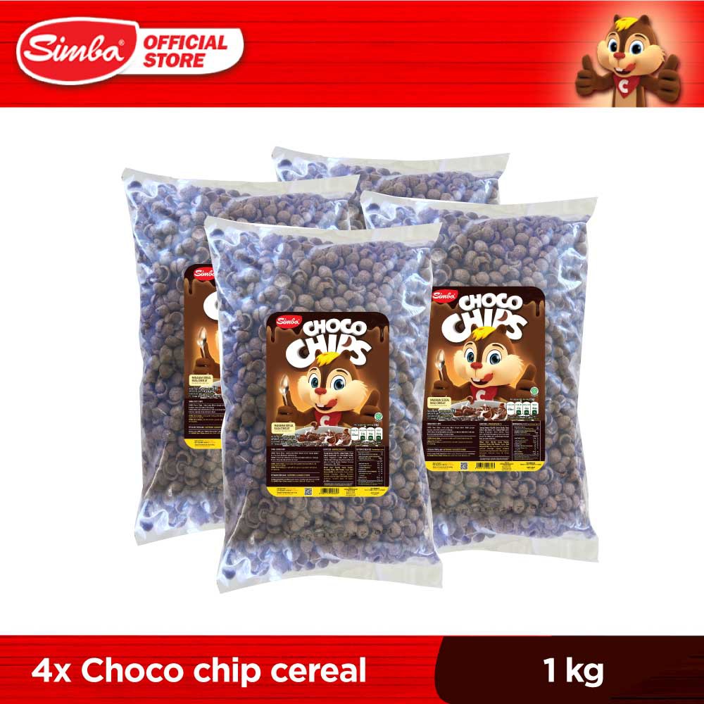 Cereal SIMBA Choco Chips Bag 1 kg 4 pcs Lebih Hemat
