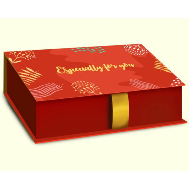 Hampers hardbox custom tulisan kue kering gift box