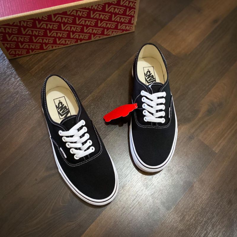SEPATU PRIA VANS ORIGINAL VANS AUTHENTIC BLACK WHITE ORIGINAL BNIB