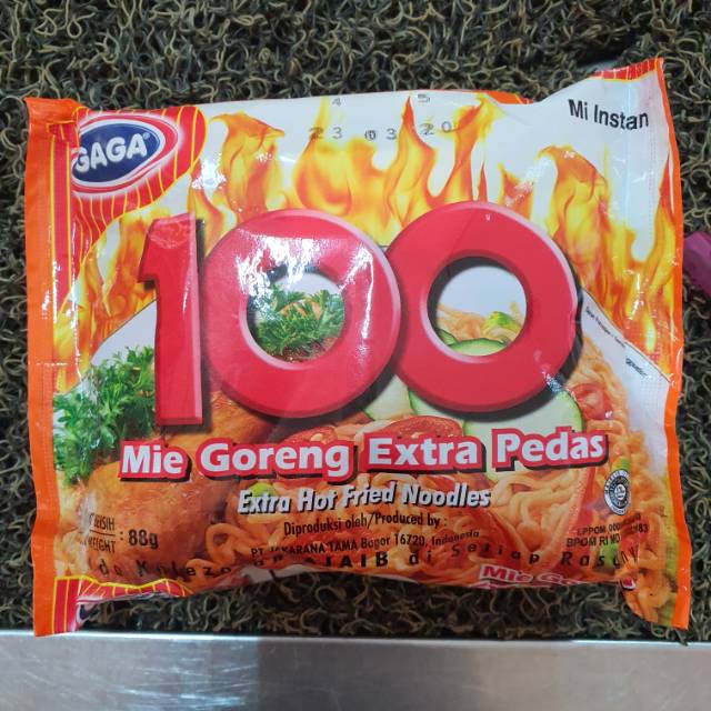 GAGA 100 MIE GORENG EXTRA PEDAS 88GR | Shopee Indonesia
