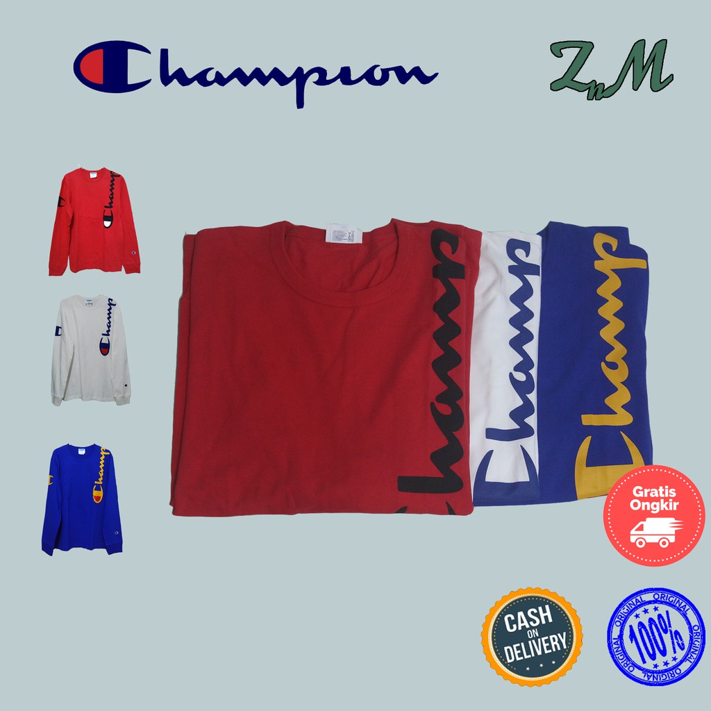Jual CHAMPION ORIGINAL LONG SLEEVE HERITAGE KAOS LENGAN PANJANG EURO(03)