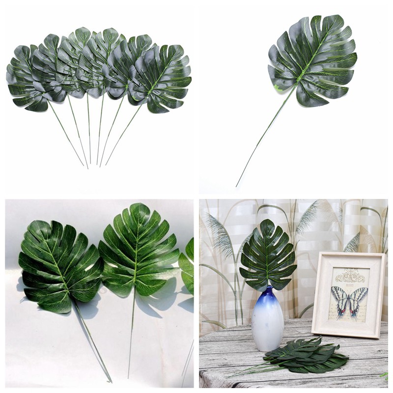 6Pcs Tanaman Daun Palem Buatan dengan Bahan Plastik untuk Hiasan Pohon