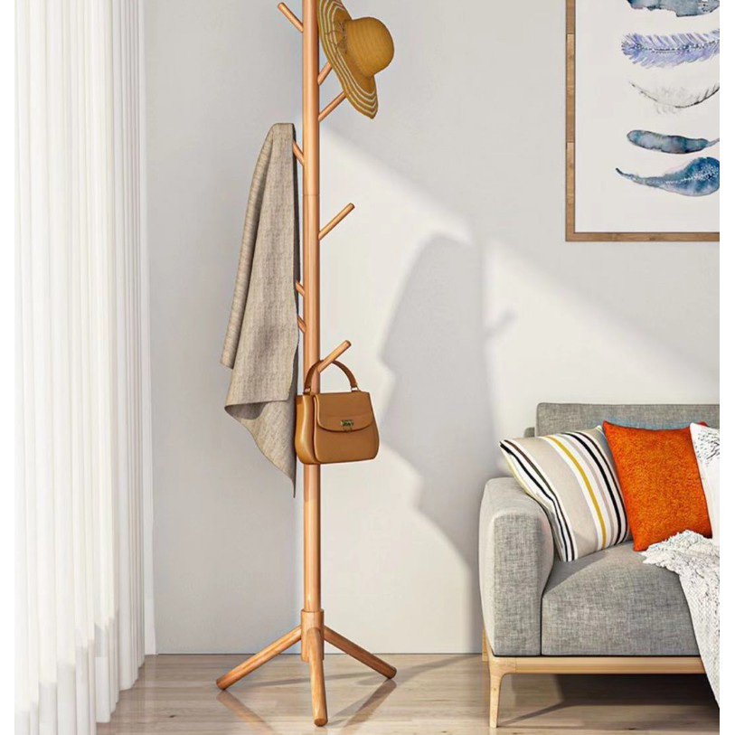 stolstyg Jual Mh178 Kayu Bulat + Stand Hanger / Gantungan Tiang Berdiri / Hanger Gantungan Baju Tas Indonesia|Shopee Indonesia