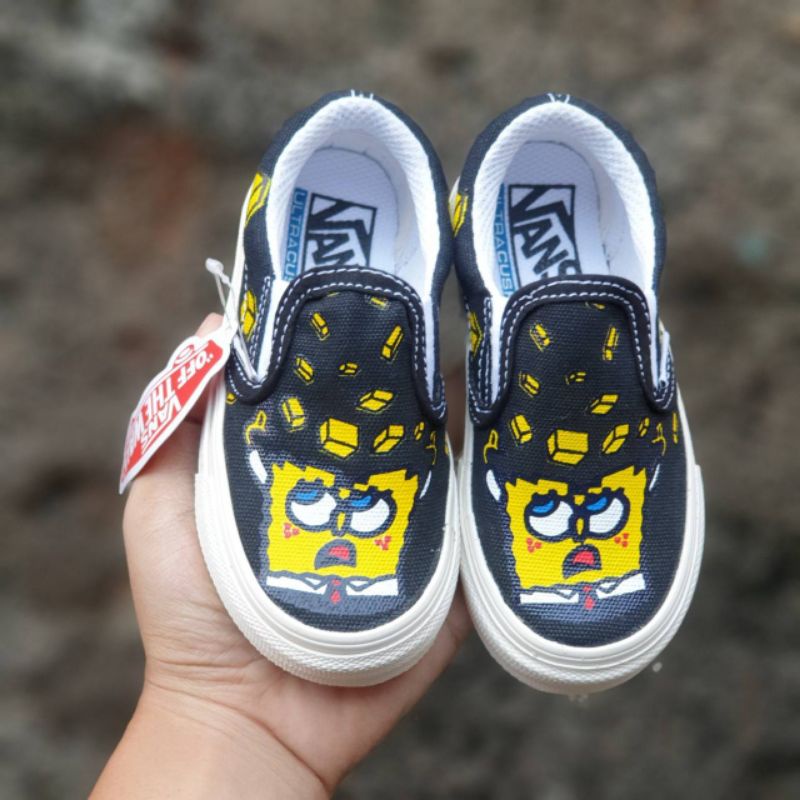 Sepatu Anak Kecil Vans Slip on Spongebob Shopee Indonesia