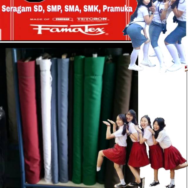 Jual Kain Famatex Harga Per 10 Cm Bahan Kain Seragam Sekolah SD SMP SMA SMK  Baju Celana Indonesia|Shopee Indonesia