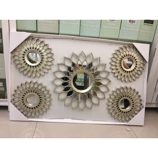 SET WALL KACA 5 SET INFORMA Hiasan dinding wall decoration Sangat mewah