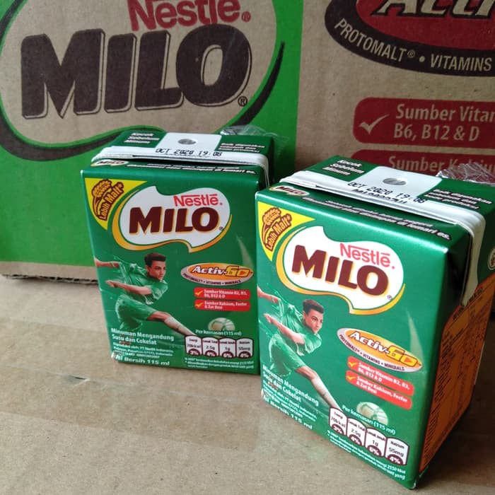 Jual Susu Milo Kotak Coklat Active Go Uht - Ukuran 115 Ml Menjadi 110 Ml (Harga Satuan) | Shopee Indonesia