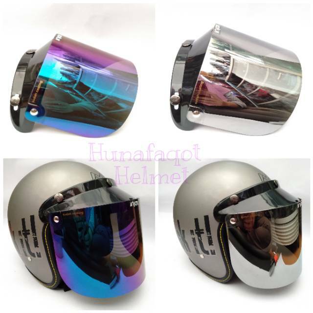 1.1 helm bogo jpn kaca datar. kaca datar flat visor helm bogo retro klasik injak