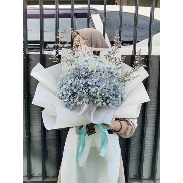 Jual Fresh Flowers Bouquet Hydrangea Bouquet Buket Bunga Asli