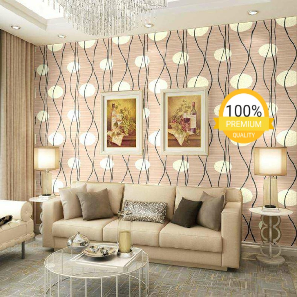 Jual Wallpaper Sticker Dinding Coklat Garis Salur Polkadot Bulat Cream Garis Coklat 45Cm X 10M | Shopee Indonesia