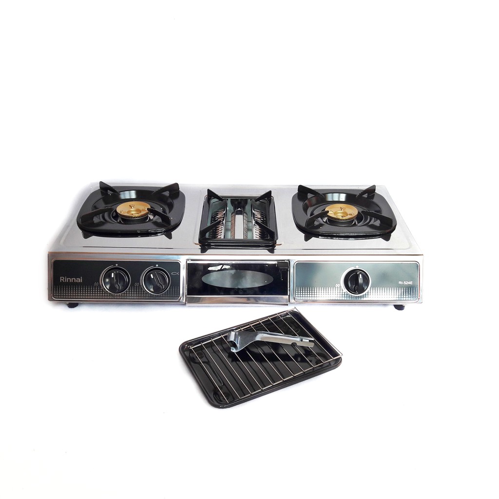KOMPOR GAS 2 TUNGKU RINNAI RI524E / RI 524E / RI 524 E PLUS GRILLER