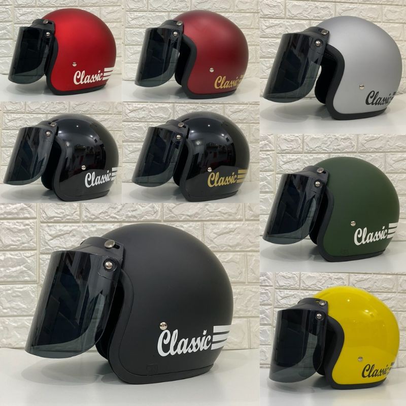 HELM BOGO DEWASA SUDAH TERMASUK KACA DATAR ATAU FLAT