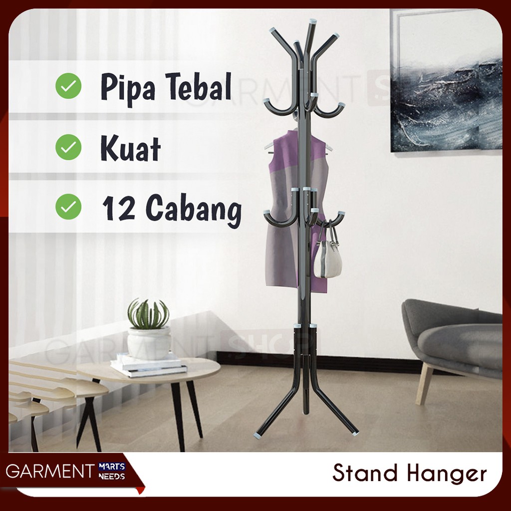 STAND HANGER GANTUNGAN BERDIRI JAKET TAS STANDING Shopee Indonesia