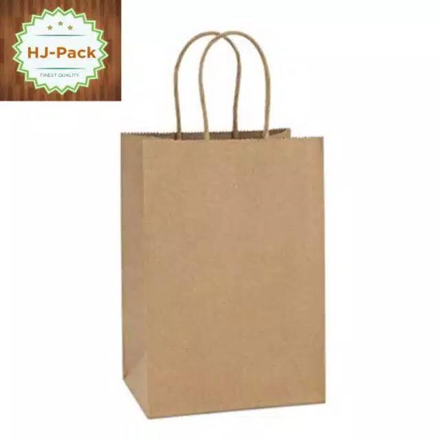 Jual Paperbag Polos Coklat Ukuran 19X8X22Cm | Tas Kertas Cokelat Ukuran 19X8X22Cm | Shopee Indonesia