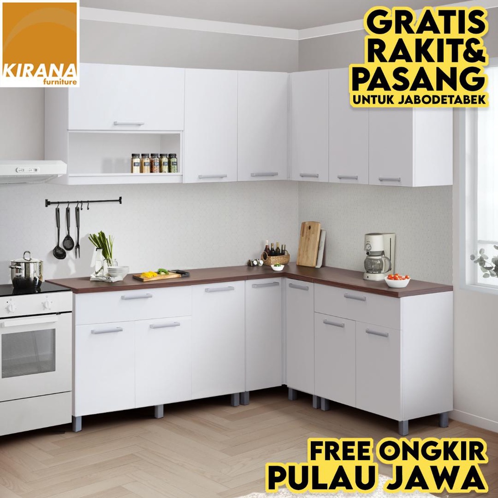 Jual Kirana Kitchen Set Indiana Lemari Dapur Rak Dapur Shopee