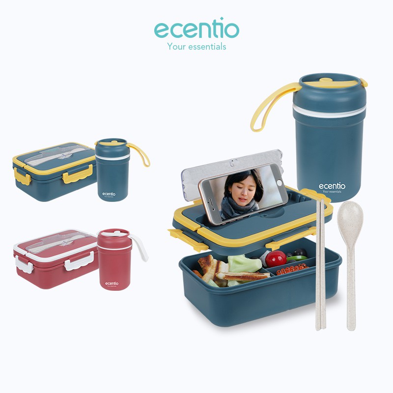 Ecentio Free Mangkuk sup 300ml lunch box set Jerami Gandum
