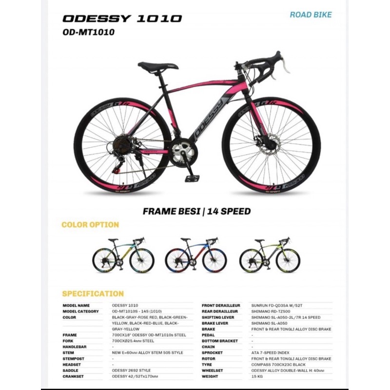 Jual Sepeda Balap Odessy Roadbike 700C Sni Bisa Kredit Termurah Bukan Mtb Bisa Cod 2020 7Speed Ringan New | Shopee Indonesia