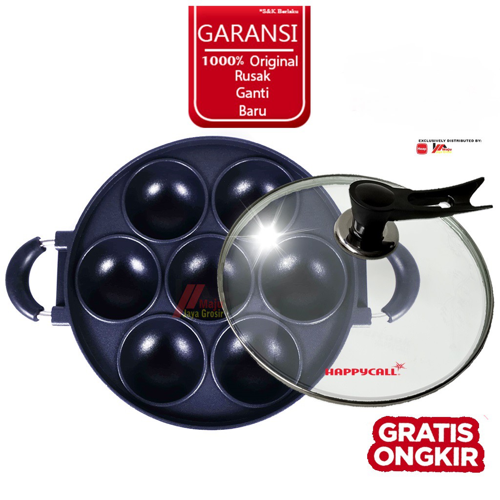 Happy Call Cetakan Kue Apem 7 Lubang Cekung Loyang Kue Bikang Teflon