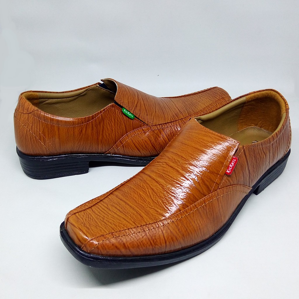 Jual Sepatu Pantofel Pria Kulit Asli 100% Coklat Tan Cokelat Muda Formal Kerja Dinas | Shopee Indonesia
