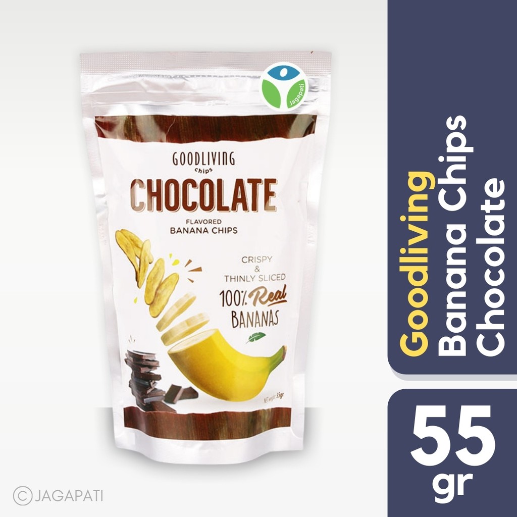 Goodliving Chocolate Banana Chips 55gr Keripik Pisang