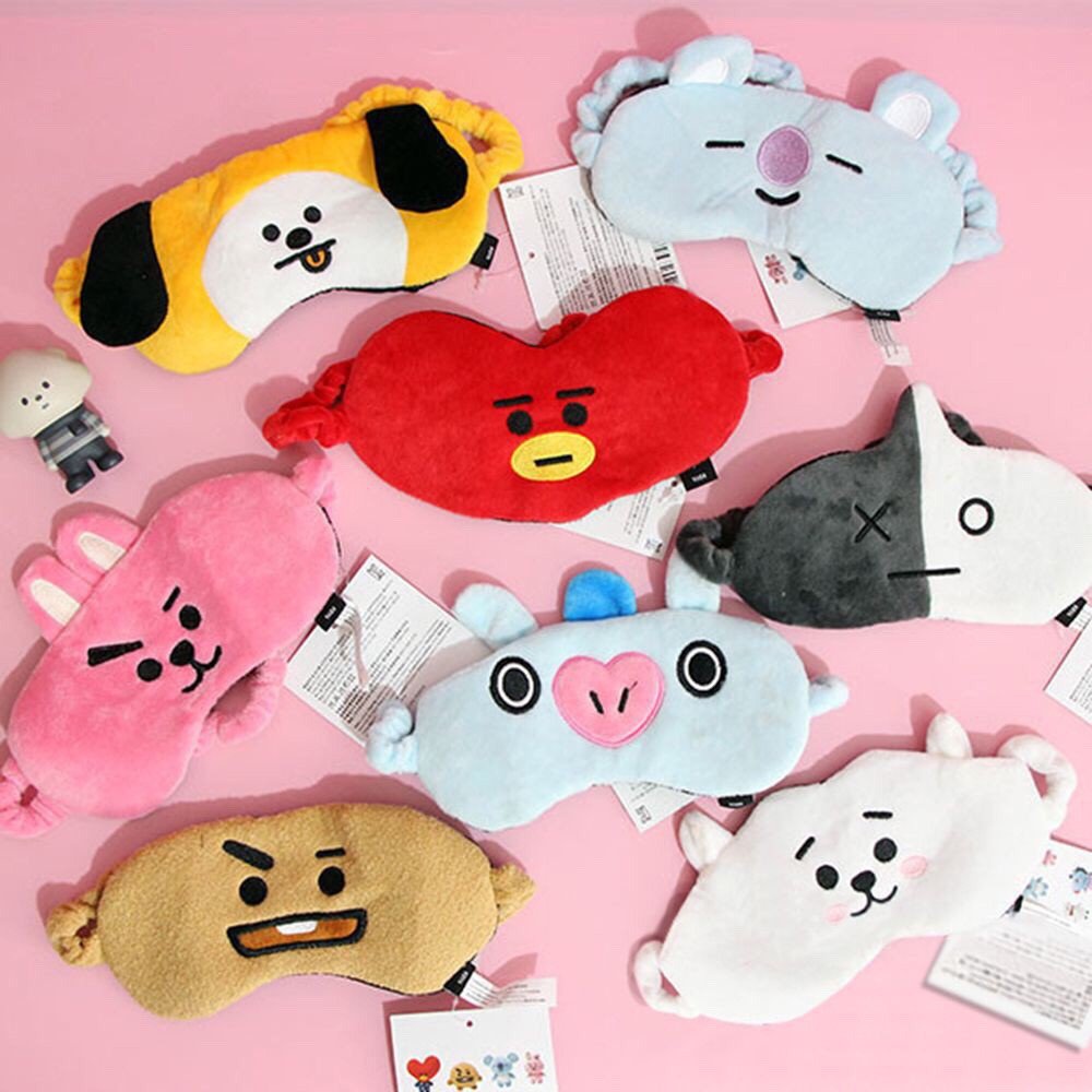 [BS] BISA COD Eye Masks Sleep Mask Fashion BTS BT21 Plush Masker Mata