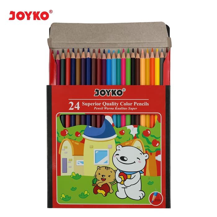 pensil warna panjang joyko isi 24 color pencils ukuran 0.3mm cp 24pb