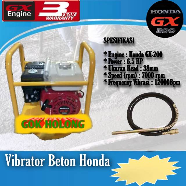 Jual VIBRATOR BETON HONDA GX 200 KOMPLIT SELANG SIAP PAKAI Indonesia