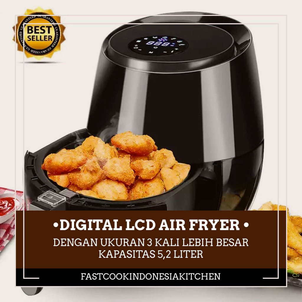 Air Fryer Smart Digital Touchscreen Kapasitas Besar 5,2