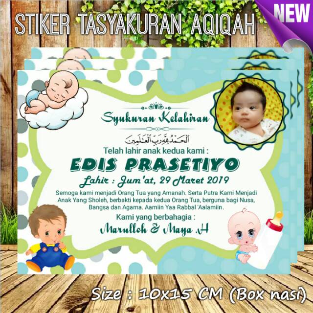 Paling Baru Contoh Stiker Aqiqah Bayi Aneka Stiker Keren