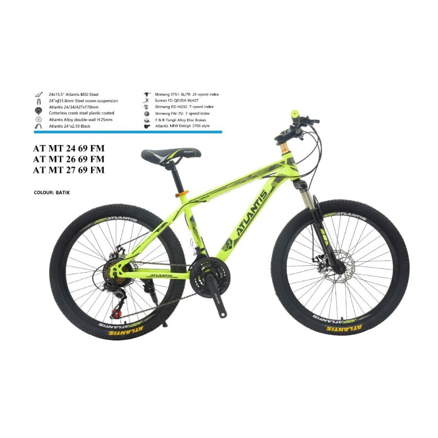 Jual Sepeda Gunung Mtb 26 Inch Atlantis Mt 69/730 | Shopee Indonesia