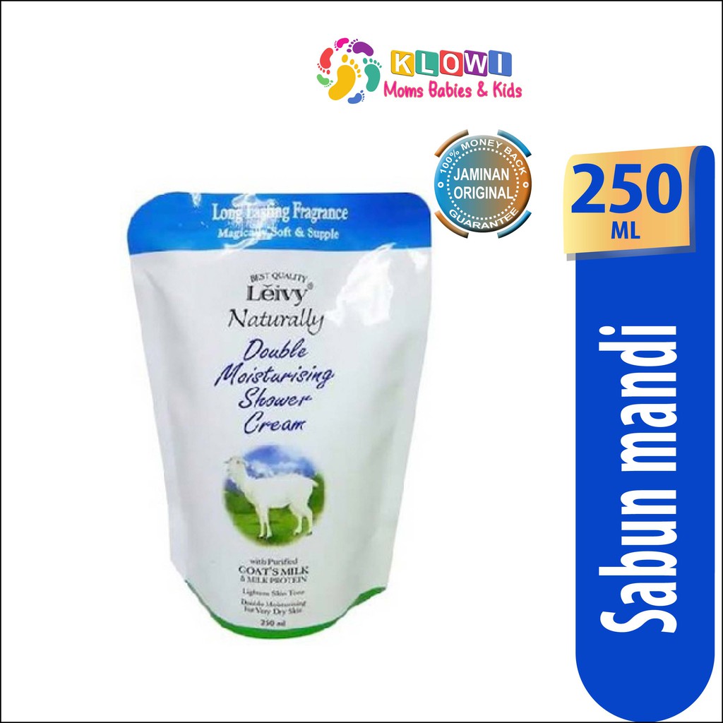 Leivy Naturally Shower Goat Milk 250 Ml Reff / Sabun Mandi / Body Wash