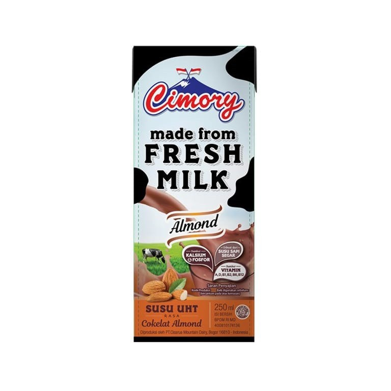 Jual Susu Cimory Fresh Milk Almond Susu Uht Coklat Almond Halal - 250Ml | Shopee Indonesia