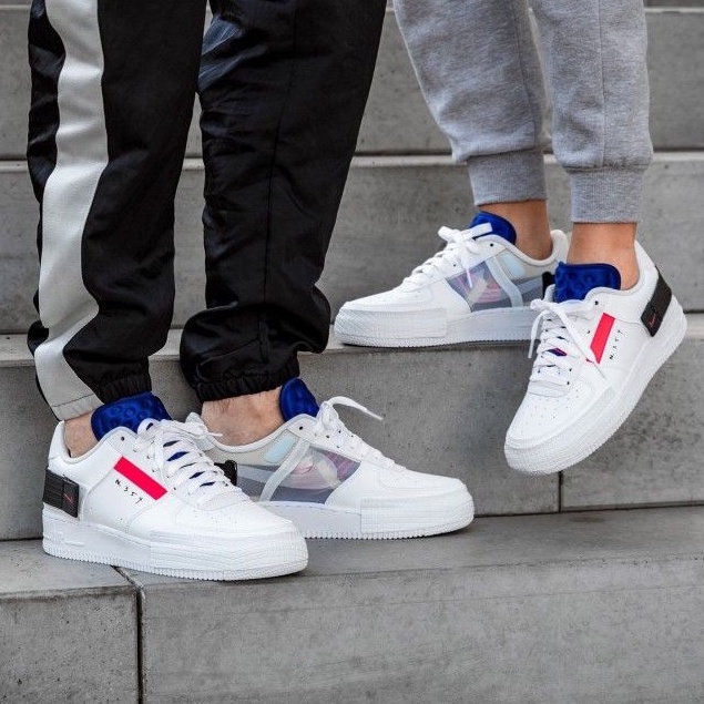 Jual Sepatu Nike Air Force One 1 Type N354 White Blue Putih Biru Premium | Shopee Indonesia