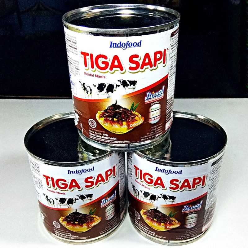 Jual Susu Kental Manis Tiga Sapi Coklat 370Gr Indonesia|Shopee Indonesia