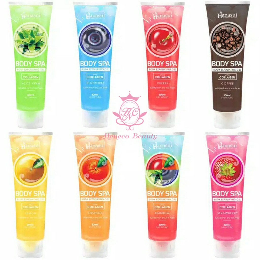 Jual (BPOM) HANASUI Body Spa Exfoliating Gel with Collagen 300ml