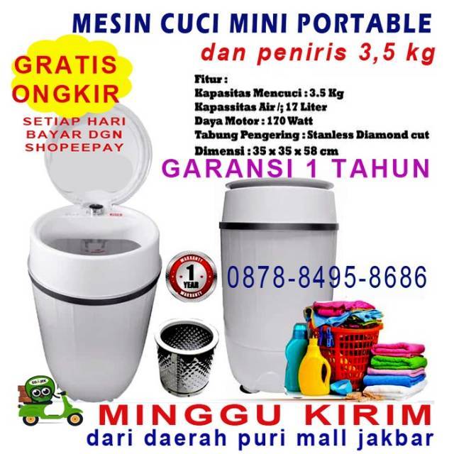 Mesin Cuci Mini Portable Gojek Shopee Indonesia