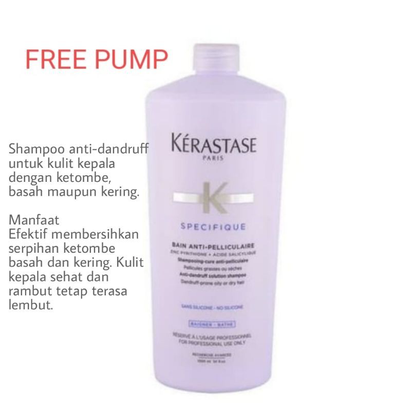 Jual Kerastase Bain Anti Pelliculaire 1L (Free Pump) | Shopee Indonesia