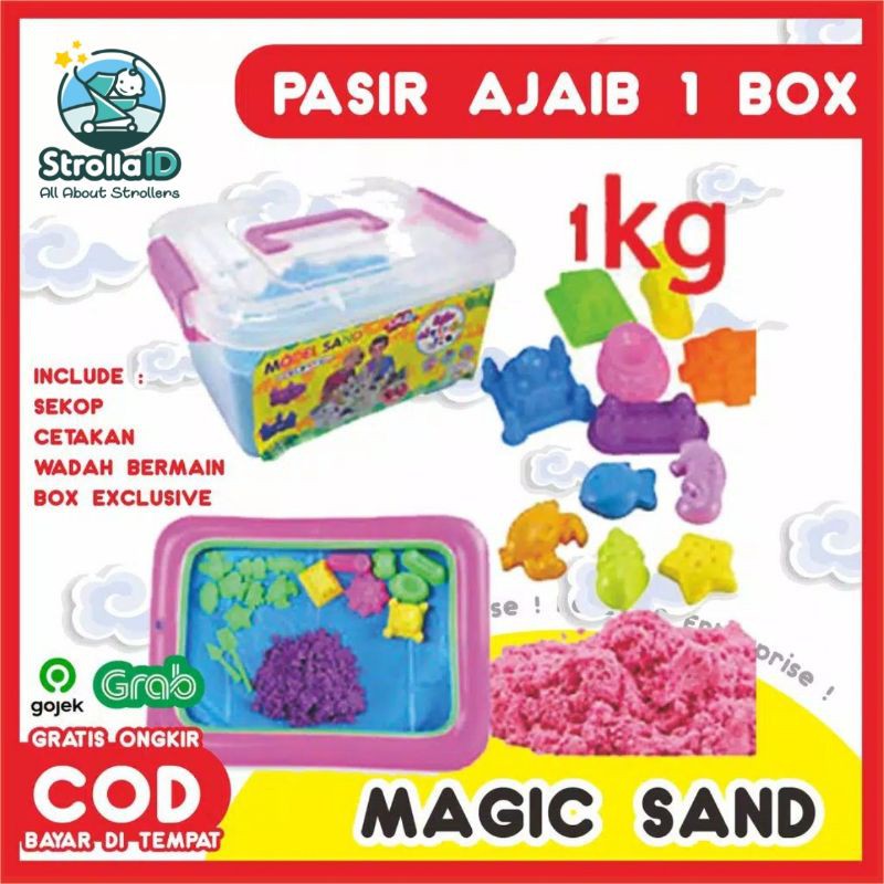 Paket BOX Pasir Kinetik 1 KG - Pasir Ajaib Mainan Edukasi Play MAGIC SAND  Pasir Warna Montessori | Shopee Indonesia