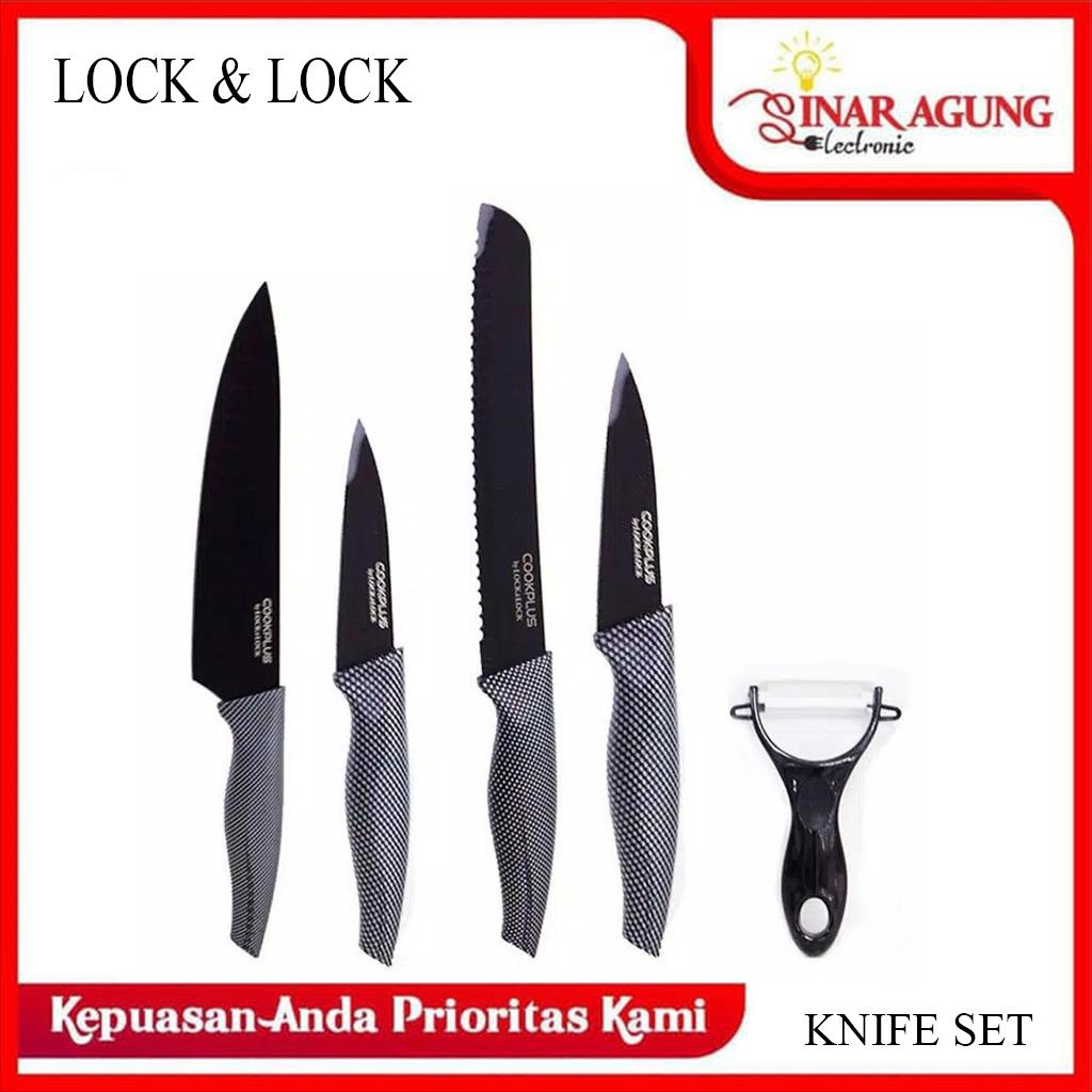 Jual PISAU SET / KNIFE SET BLACK LOCK & LOCK ISI 5 PISAU LOCK N LOCK