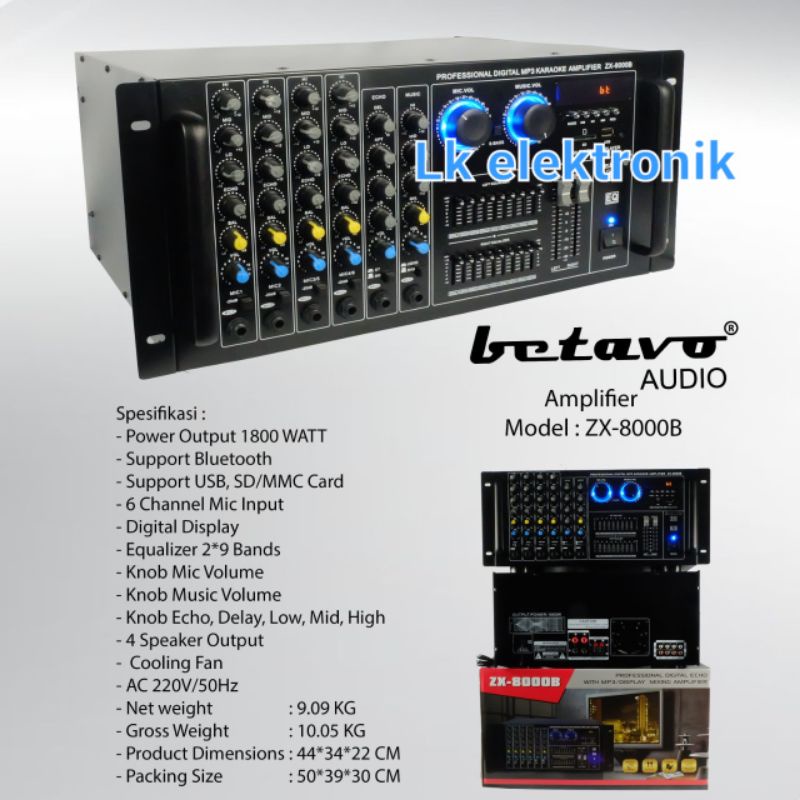 Jual peromo sepesial Power Ampli Bluetooth BETAVO ZX 8000B Profesional