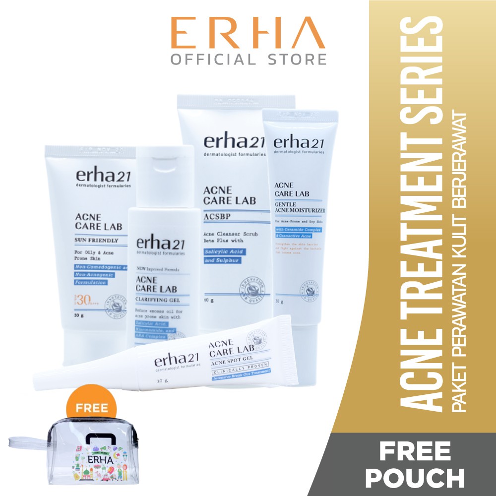Erha VP Acne Treatment Series + FREE Pouch Paket Perawatan Kulit Wajah Jerawat Shopee Indonesia