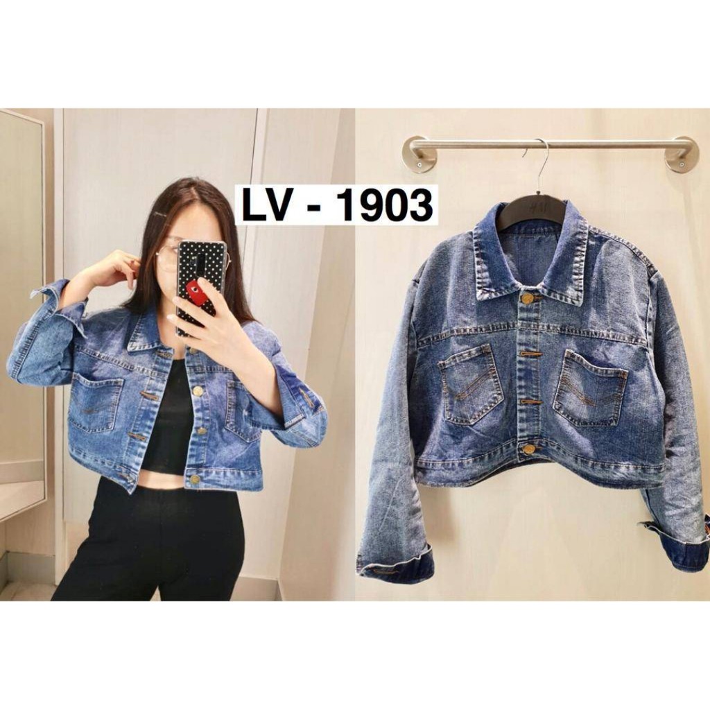 1903 JAKET JEANS OVERSIZE Wanita Tebal Kekinian Fashion